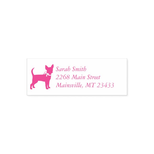Chihuahua Hund Baby Shower Rosa Girl Självfärgande Stämpel (Design)