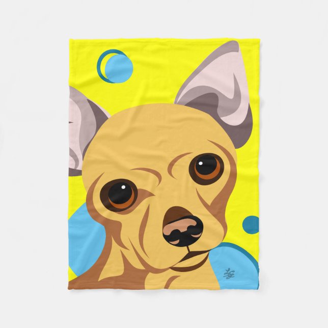 Chihuahua hund barnfiltar fleecefilt (Framsidan)