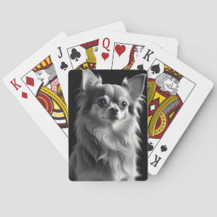 Chihuahua Hund Bedårande Söt Djur Porträtt Affisch Casinokort