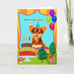Chihuahua Hund Birthday Kort