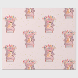 Chihuahua Hund Blommigt Rosa Guld Spots Presentpapper