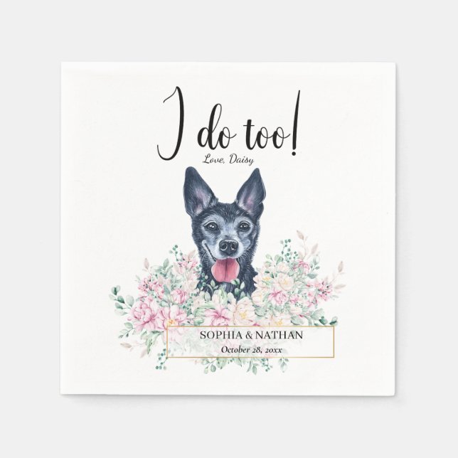 Chihuahua Hund Bröllop Cocktail Napkins Pappersservett (Framsidan)
