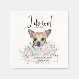 Chihuahua Hund Bröllop Cocktail Napkins Pappersservett