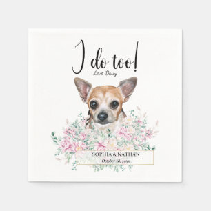Chihuahua Hund Bröllop Cocktail Napkins Pappersservett