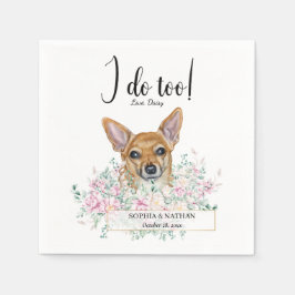 Chihuahua Hund Bröllop Cocktail Napkins Pappersservett