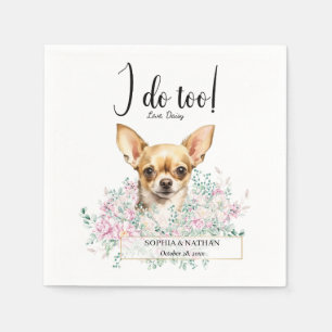 Chihuahua Hund Bröllop Cocktail Napkins Pappersservett