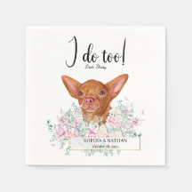 Chihuahua Hund Bröllop Cocktail Napkins