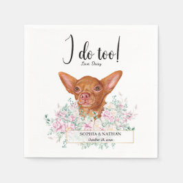 Chihuahua Hund Bröllop Cocktail Napkins Pappersservett