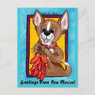 Chihuahua Hund Chili Peppers New mexico vykort