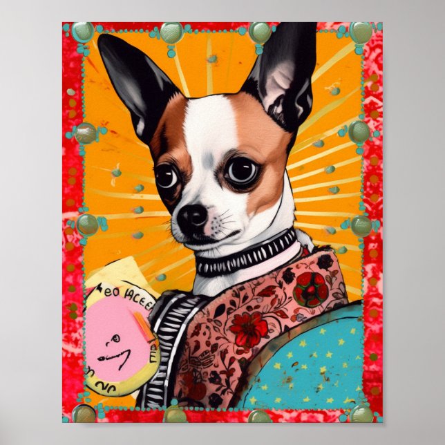 Chihuahua Hund Collage Poster (Framsidan)