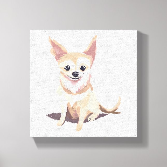 Chihuahua Hund | Cute Hund Pet Puppy Watercolor Canvastryck (Framsida)