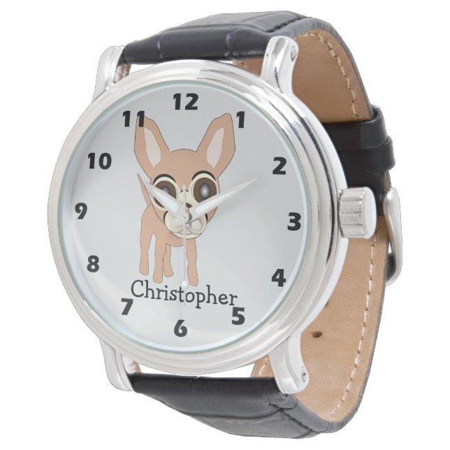 Chihuahua hund design armbandsur (Vinklad)