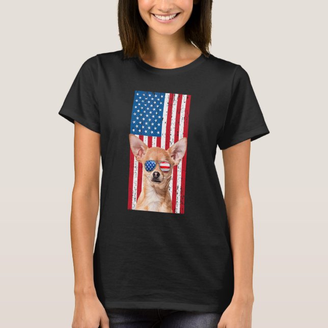 Chihuahua Hund För Män Pojkar Brun Chiwawa   Ameri T Shirt (Framsida)