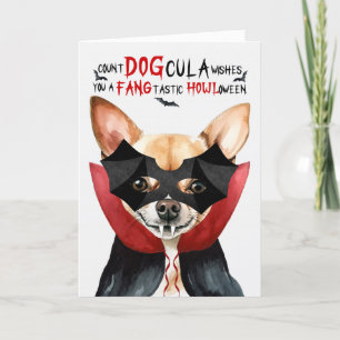 Chihuahua Hund Funny Count DOGcula Halloween Helgkort