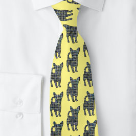 Chihuahua Hund Gult & Blue Gridlines Gult Nacke Slips