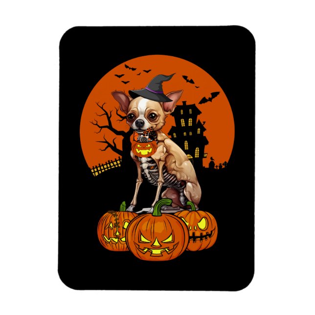 Chihuahua Hund Halloween Magnet (Vertikal)