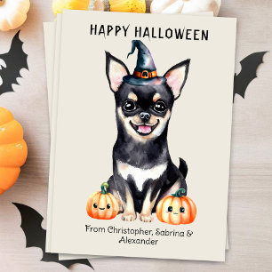Chihuahua Hund Happy halloween Julkort
