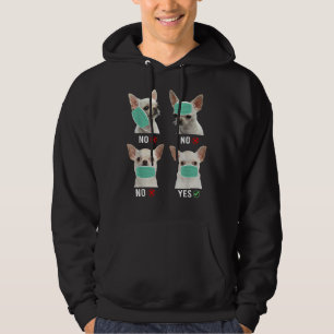 Chihuahua Hund Höger way till Bära mask Rolig hund Hoodie