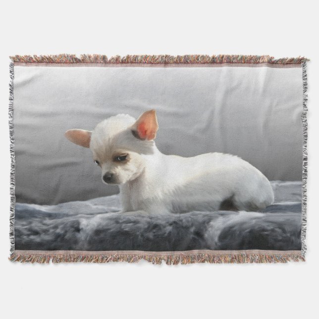 Chihuahua Hund Hund Porträtt Art Painting Mysfilt (Framsidan)
