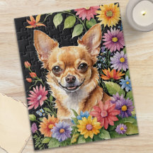 Chihuahua Hund Husdjur Porträtt Akvarell Djur