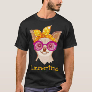 Chihuahua Hund i Mode, bredband och glas T Shirt