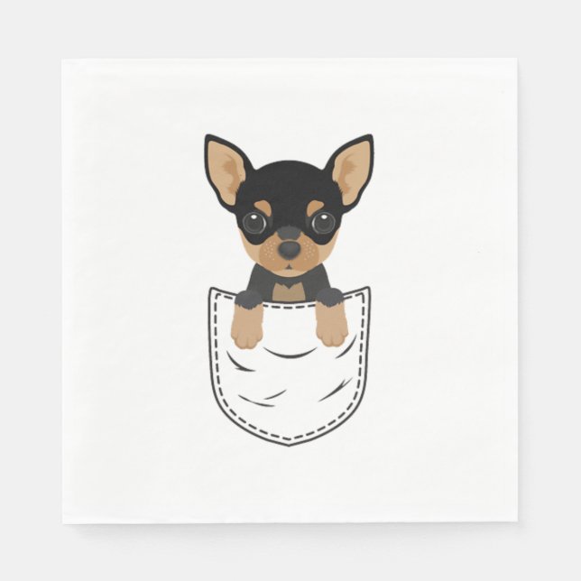 Chihuahua Hund i Pocket Pappersservett (Framsidan)