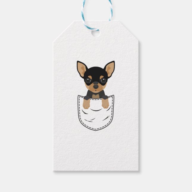 Chihuahua Hund i Pocket Presentetikett (Framsidan)