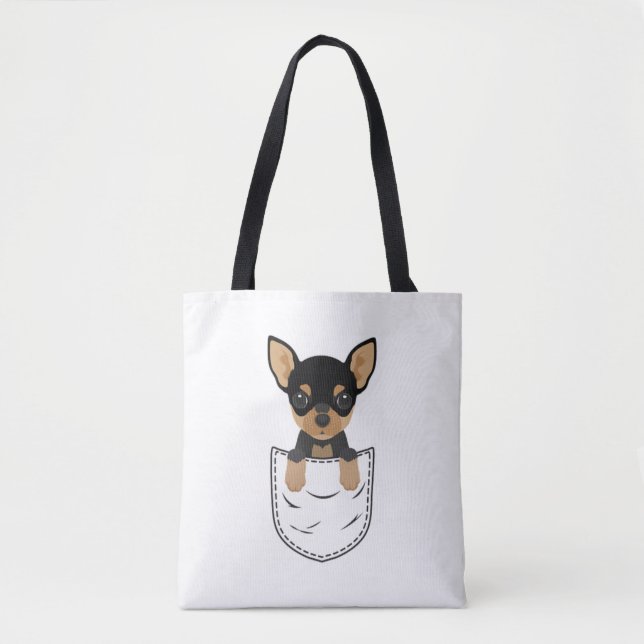 Chihuahua Hund i Pocket Tygkasse (Framsida)