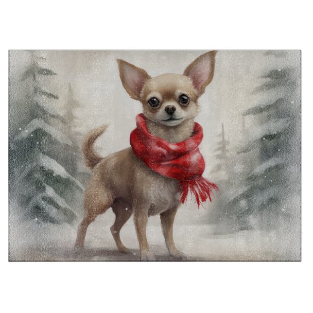 Chihuahua Hund i Snö-julen (Framsidan)