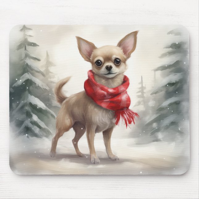 Chihuahua Hund i Snö-julen Musmatta (Framsidan)