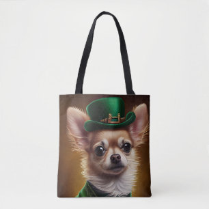 Chihuahua Hund i St. Patrick Dress Tygkasse