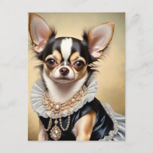 Chihuahua hund iklädd klänning vykort