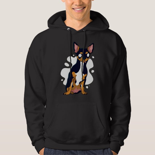Chihuahua Hund Illustration Hoodie (Framsida)