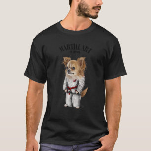 Chihuahua Hund Judo Karate Master in White Judogi  T Shirt