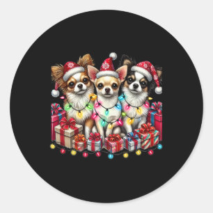 Chihuahua Hund jul Chihuahua Hund Mamma Julafton H Runt Klistermärke