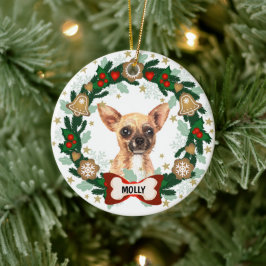 Chihuahua Hund jul Cute Hund Cookie WAN Julgransprydnad Keramik