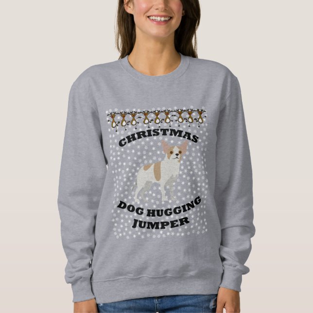 Chihuahua hund jul Hund Hugger T Shirt (Framsida)
