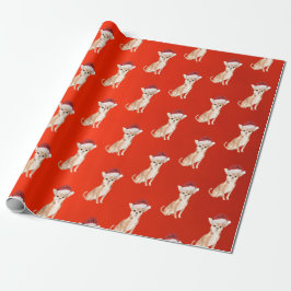 Chihuahua Hund jul Red Santa Hat Presentpapper