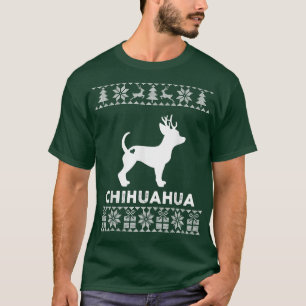 Chihuahua Hund Julafton jul Reindeer Ugly Christm T Shirt