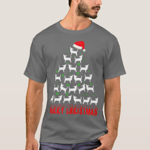 Chihuahua Hund Julgran Santa Hat Julafton Funny T Shirt
