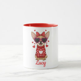 Chihuahua hund kaffemugge Alla hjärtans dag 2026 Mugg