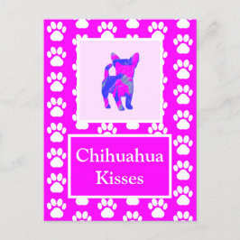 Chihuahua Hund Kisses Silhouette i Cute P&B Vykort