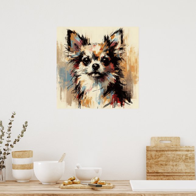 Chihuahua Hund Konst Affisch (Kök)