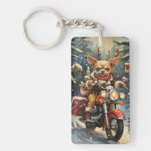 Chihuahua Hund Kör Motorcykel Jul