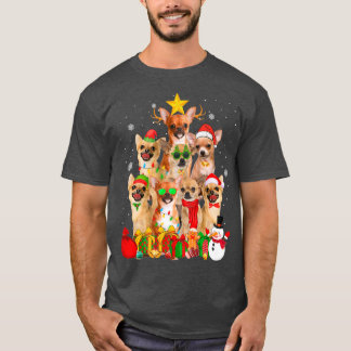 Chihuahua Hund Ljus Funny Julafton Paj T Shirt