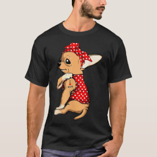 Chihuahua Hund Mamma Bandana Söt Jag älskar Mamma  T Shirt