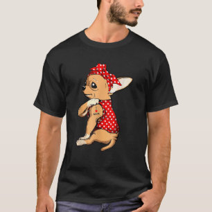 Chihuahua Hund Mamma Bandana Söt Jag älskar Mamma T Shirt
