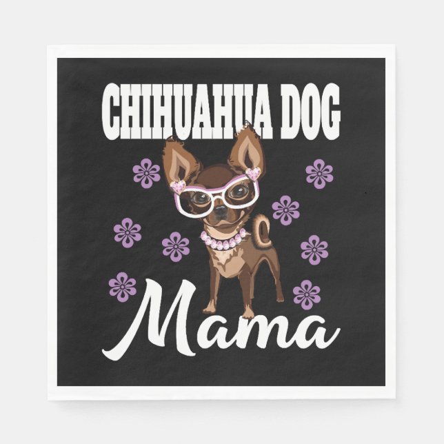 Chihuahua Hund Mamma Pappersservett (Framsidan)