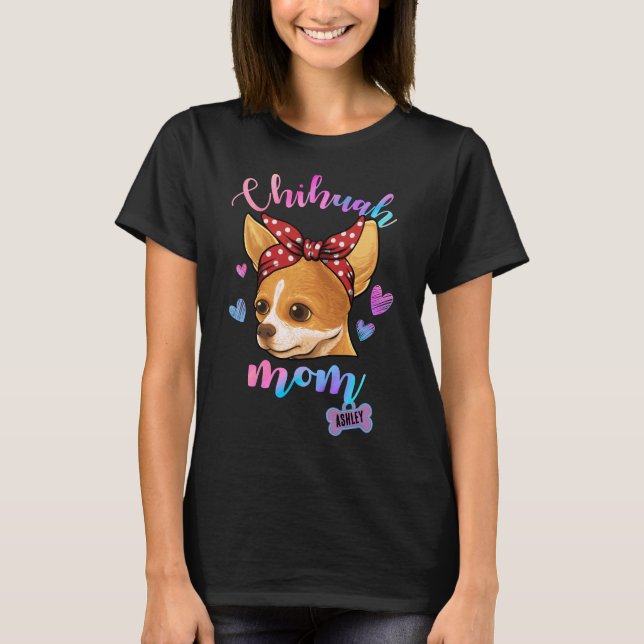 Chihuahua Hund Mamma Puppy Mamma T Shirt (Framsida)