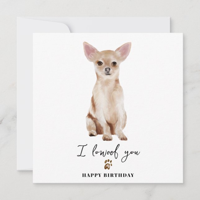 Chihuahua Hund Mamma Valp Husdjur Födelsedag Kort (Framsida)